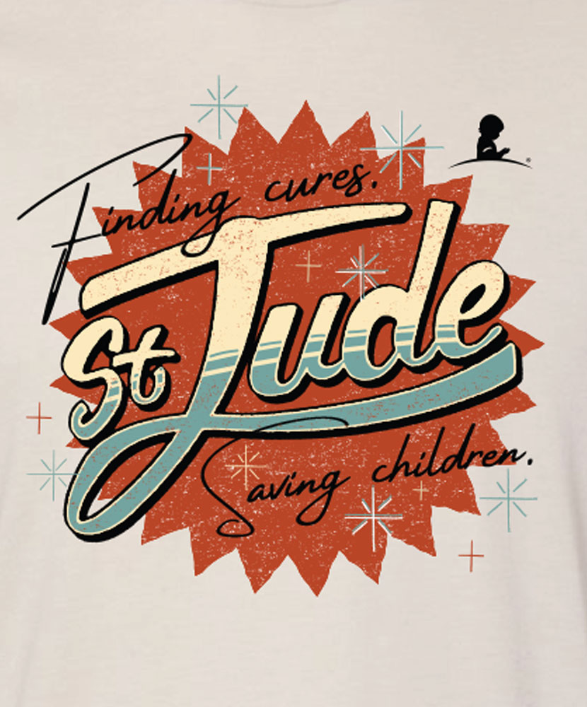 St. Jude Vintage Finding Cures Design T-Shirt